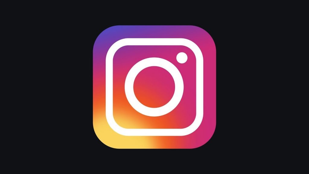 Instagram logo on black background